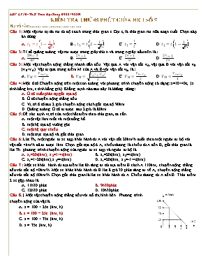 Đề kiểm tra thử Giữa học kì I môn Vật lí Lớp 10 - Đề số 07